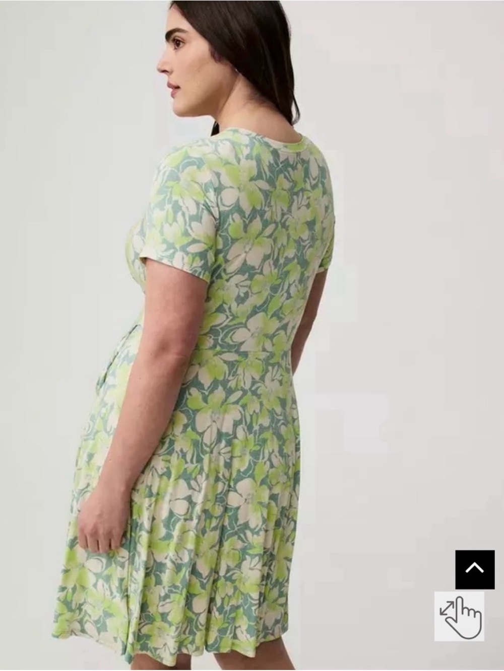 NWT Torrid Super Soft Baja Green Floral Twist-Front Dress with pockets 1x 14/16 - Picture 5 of 5